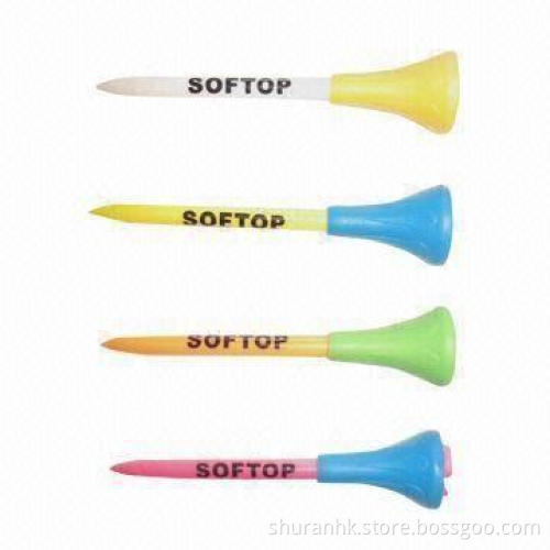 Golf Rubber Top Tees, Customized Logos are Accepted